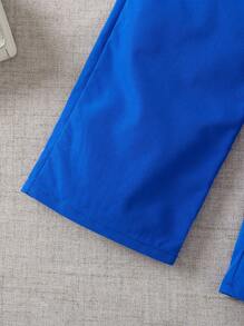 SHEIN Toddler Girls Floral Print Ruched Front Top & Button Detail Plicated Pants