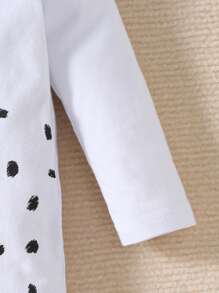 女嬰卡通圖案包腳連體睡衣 - 白色 - 查看 7