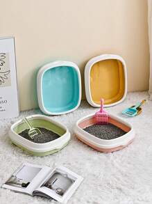 1 pieza Arenero para gato plegable al azar para gato para limpieza - Multicolor - Ver 1