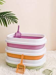 1 pieza Arenero para gato plegable al azar para gato para limpieza - Multicolor - Ver 3