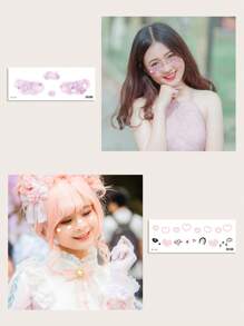 6 Tấm In Hình Trái Tim Miếng Dán Hình Xăm Mặt Miếng Dán Hình Xăm Dễ Thương Hình Xăm Giả Trang Điểm Cho Bé Gái Và Bé Trai - Nhiều màu - Xem 3