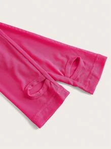 SHEIN ICON Top unicolor de cuello halter crop de malla - Rosa Fucsia - Ver 3