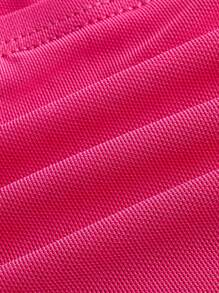 SHEIN ICON Top unicolor de cuello halter crop de malla - Rosa Fucsia - Ver 4
