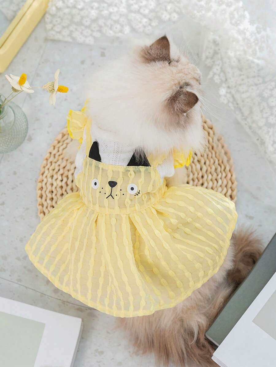 1 Váy Thiết Kế Hoạt Hình Cho Thú Cưng, Váy Thú Cưng Polyester Dễ Thương Cho Chó Mèo - Nhiều màu - Xem 1