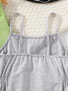 SHEIN 女孩大翻領夾克和蝴蝶圖案吊帶連衣裙 - 彩色 - 查看 6