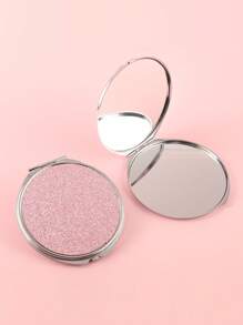Cosmetic Mirror,1Pc Glitter Foldable Mirror  Vanity Mirror Portable Beauty Mirror - Pink - View 3