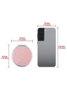 Cosmetic Mirror,1Pc Glitter Foldable Mirror  Vanity Mirror Portable Beauty Mirror - Pink - View 5