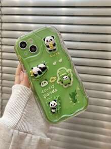 卡通熊貓竹裝飾手機殼相容 iPhone15/15Plus/15Pro/15Promax - 彩色 - 查看 2