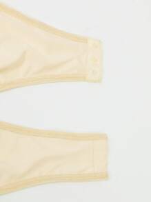 Hauture Off Shoulder Ruched Notch Bodysuit - Beige - View 8