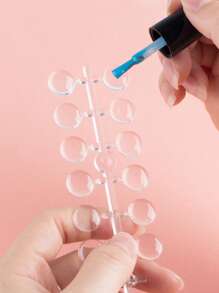 120Tips Transparent Nail Polish Display Card False Nail Tips Color Chart Nail Art Display Tips
