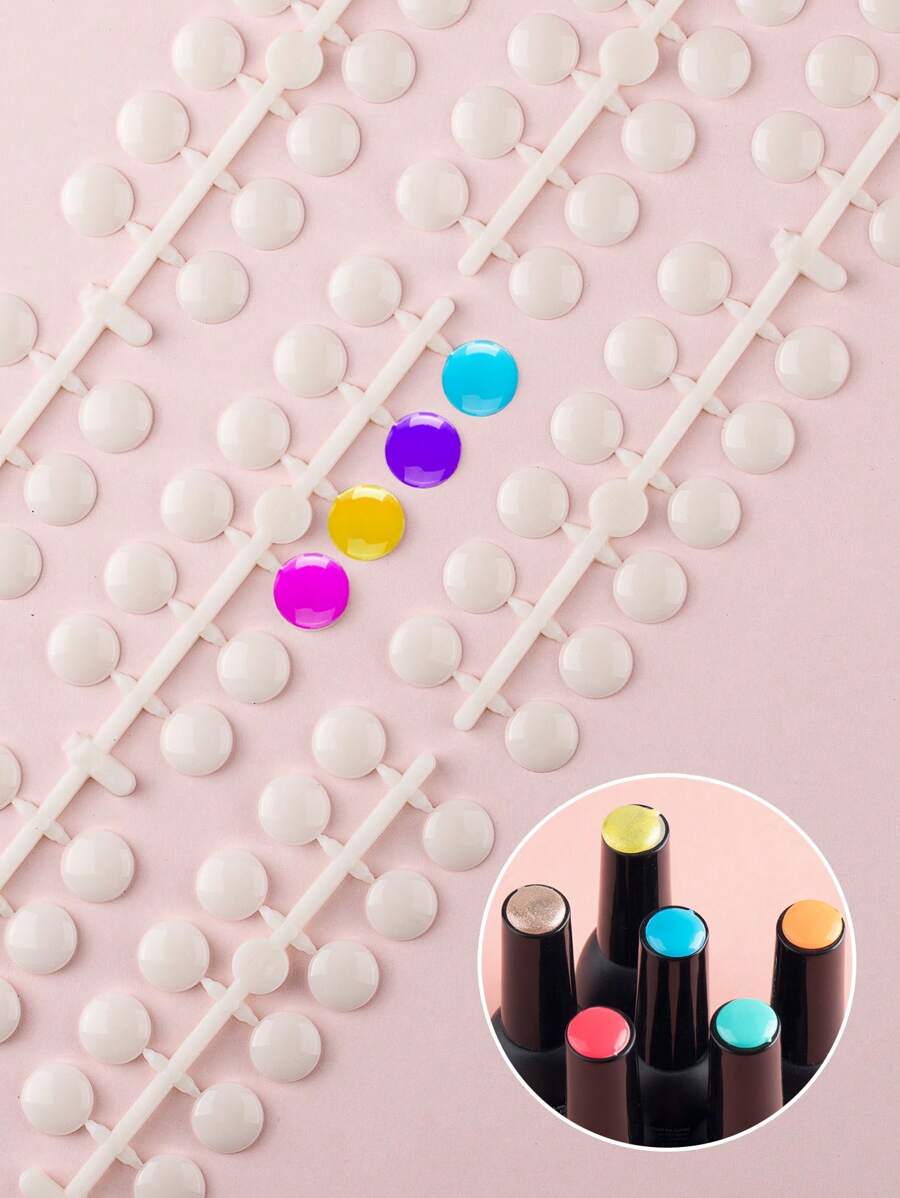 120pcs False Nail Tips Color Chart, Nail Polish Display Card, Adhesive Stickers For Colorful Nail Polish,Nail Supplies,Nail Tools,Nail Art Tools,Back To School,Nails,Nail Tools For Press On Nails,Manicure Pedicure Tools - Beige - View 1