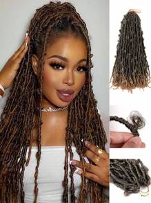Medium Curly Synthetic Crochet Hair Braid - Brown - View 1