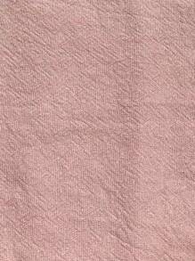 SHEIN LUNE Solid Plicated Detail Roll Up Hem Shorts