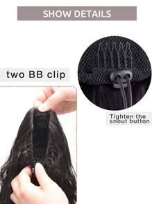 Tóc Dài Xoăn Đuôi Ngựa Tổng Hợp - màu đen - Xem 3