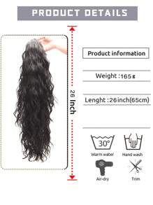 Tóc Dài Xoăn Đuôi Ngựa Tổng Hợp - màu đen - Xem 5