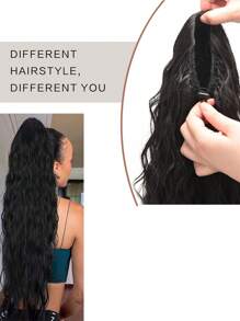 Tóc Dài Xoăn Đuôi Ngựa Tổng Hợp - màu đen - Xem 6