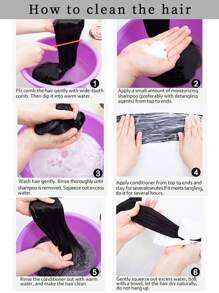 Tóc Dài Xoăn Đuôi Ngựa Tổng Hợp - màu đen - Xem 7