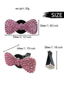 1 cái Rhinestone Nơ Thiết Kế Hợp Kim Kẽm Cửa Thoát Khí Ô Tô Vật Trang Trí - Hồng - Xem 3