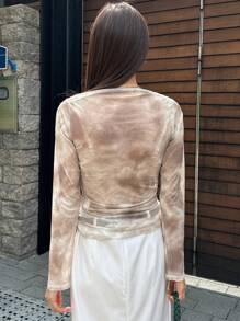 DAZY Tie Dye Ruched Front Top - Multicolor - View 2