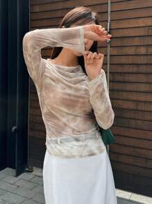 DAZY Tie Dye Ruched Front Top - Multicolor - View 7