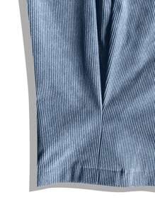 Claim Dot Men Fold Pleated Detail Slant Pocket Trousers - Blue - View 5