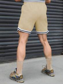 Aesthetic Post Quần Short Nam Dây kéo Túi Lá thư Giải trí - Màu Khaki - Xem 4