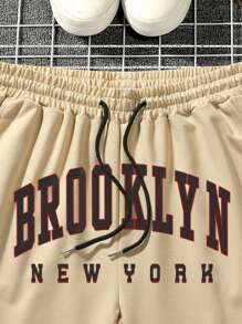 Aesthetic Post Quần Short Nam Dây kéo Túi Lá thư Giải trí - Màu Khaki - Xem 6