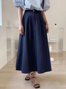 DAZY Fold Pleated Detail Skirt