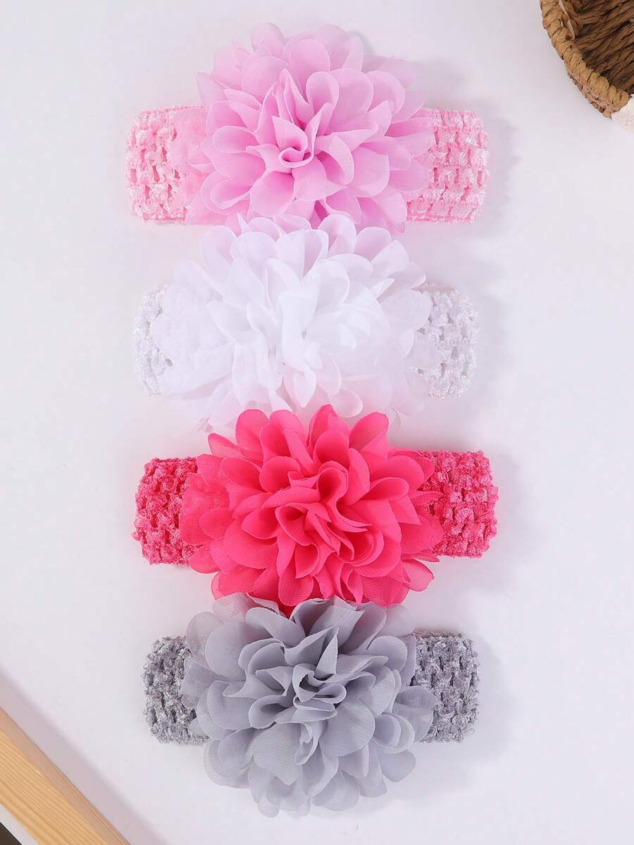 4pcs Baby Flower Decor Hair Band Love Valentine