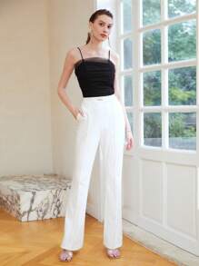 MOTF PREMIUM 褶邊網紗吊帶上衣 - 黑色 - 查看 4