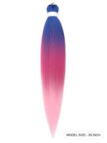 1包深藍紫紅粉彩色26英寸預拉伸纖維髮，低溫阻燃合成纖維髮延長，適用於女性和孩童日常、假期和角色扮演辮接著，柔軟紫綸外觀，熱水定型 - 彩色 - 查看 2