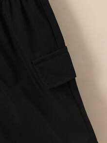 SHEIN Bộ thời trang bé trai Túi Hoạt hình Giải trí - Đen và trắng - Xem 3