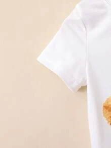 SHEIN Bộ thời trang bé trai Túi Hoạt hình Giải trí - Đen và trắng - Xem 4