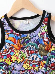 SHEIN Chàng trai trẻ Phim hoạt hình dễ thương Phong cách Giải trí Áo ba lỗ Với Tròn Đường viền cổ áo , Mùa hè - Nhiều màu - Xem 3