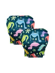 1入組卡通恐龍圖案寵物布尿布適用於狗狗 - 藍色 - 查看 4