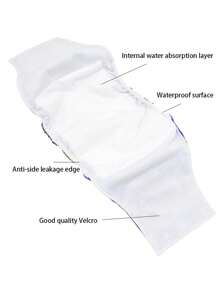 1入組卡通恐龍圖案寵物布尿布適用於狗狗 - 藍色 - 查看 5