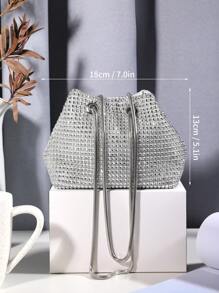 Túi ly hợp buổi tối dành cho nữ có đính sequin, thích hợp cho đám cưới, khiêu vũ, tiệc tùng, quà tặng sinh nhật. Thiết kế đơn giản và giản dị, có thể đựng đồ trang điểm và điện thoại với dung lượng lớn. - Bạc - Xem 4