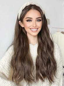 長款卷合成纖維接髮附髮帶 - Light Brown - 查看 7