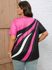 SHEIN LUNE Plus Colorblock Tee - Multicolor - View 2