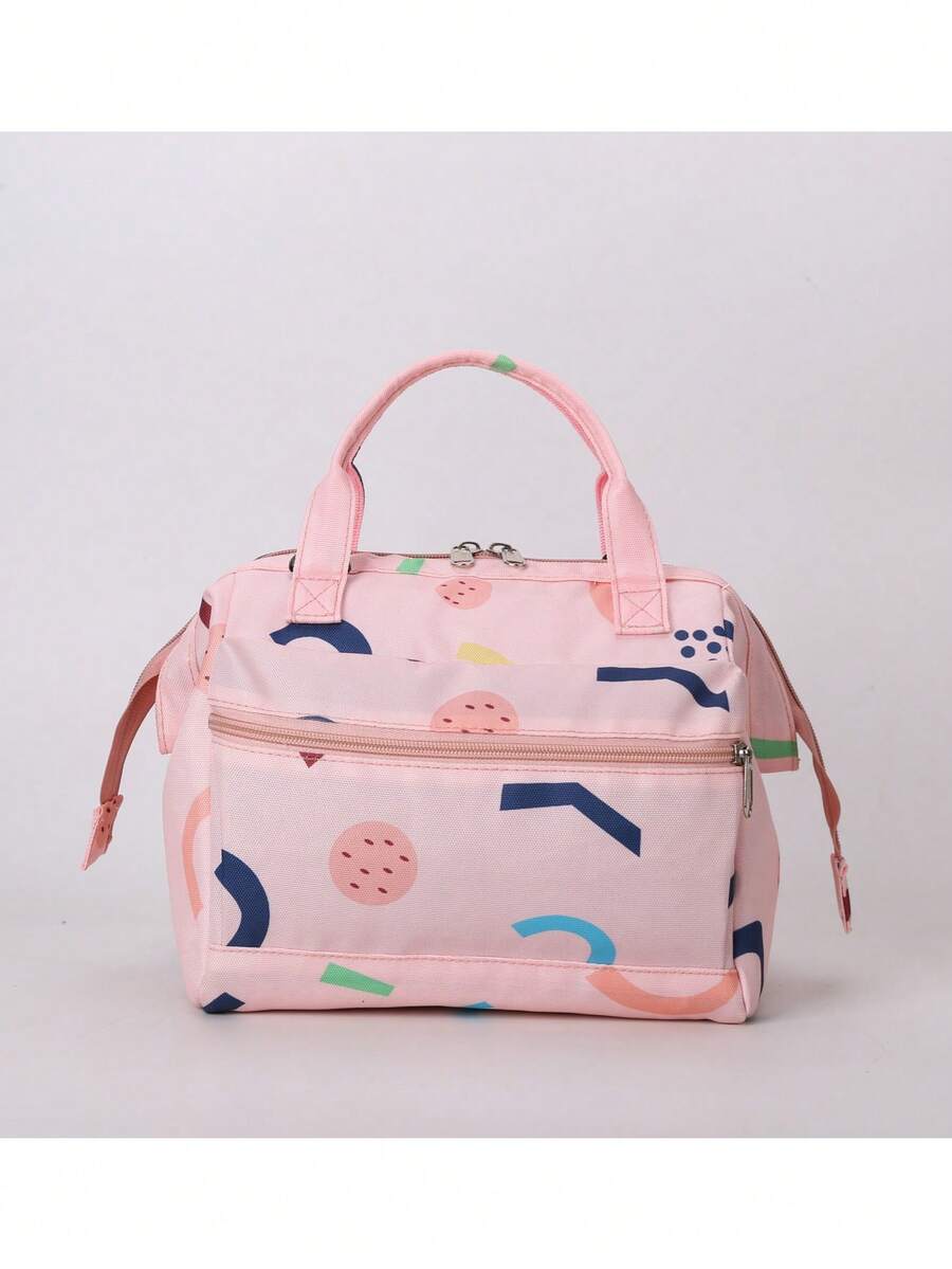 Nueva bolsa de pañales de maternidad de gran capacidad con bolsillos con aislamiento térmico para la conservación de la leche materna, bolso de mano portátil de papel de aluminio para exteriores - Multicolor - Ver 1