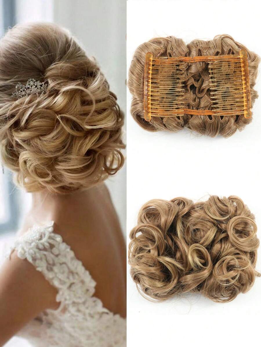 Moño corto rizado sintético - Multicolor - Ver 1