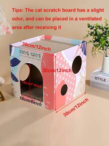 1pc Cartoon & Letter Graphic Cat Scratcher - Pink - View 2