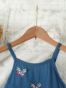 Đầm bé gái Đề can Loại bướm Giải trí - Rửa trung bình - Xem 4