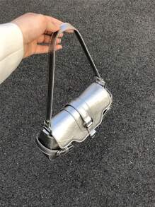 Kim loại Đồ trang trí khóa Cái túi Mốt Phong cách - Bạc - Xem 7
