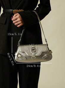 Kim loại Đồ trang trí khóa Cái túi Mốt Phong cách - Bạc - Xem 8
