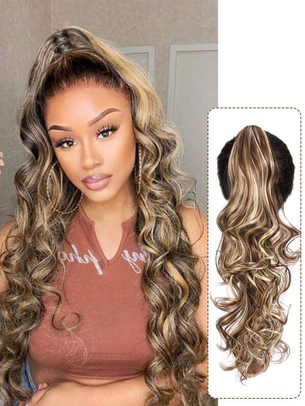 Long Body Wave Ponytail Synthetic Hair Extension SHEIN USA