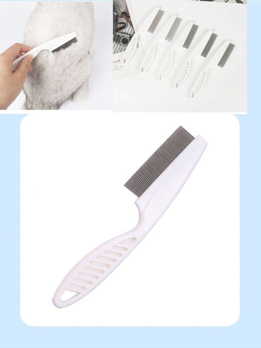 1入組14cm寵物梳子適用於狗狗和貓適用於清潔 - 白色 - 查看 1