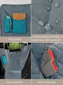 1 tấm bọc ghế ô tô bằng vải nhung cho thú cưng để bảo vệ chó - Xám - Xem 4