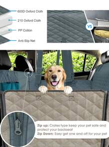 1 tấm bọc ghế ô tô bằng vải nhung cho thú cưng để bảo vệ chó - Xám - Xem 5