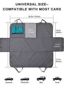 1 tấm bọc ghế ô tô bằng vải nhung cho thú cưng để bảo vệ chó - Xám - Xem 7